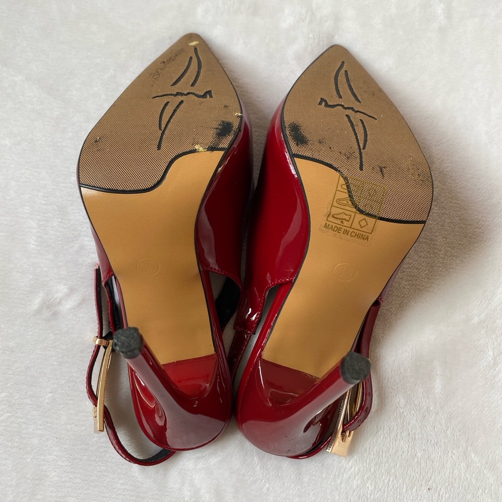 Red Valentines Day Pointed Toe High Heel - Picture 7 of 8